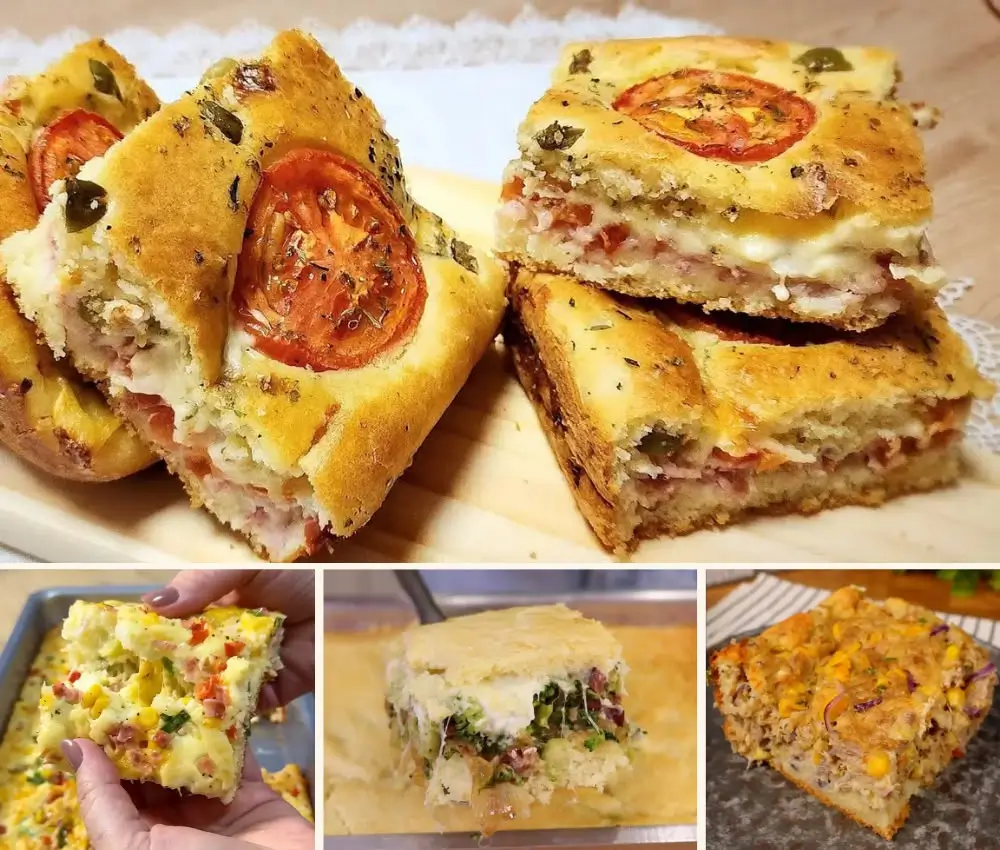 Tortas douradas com tomate e orégano